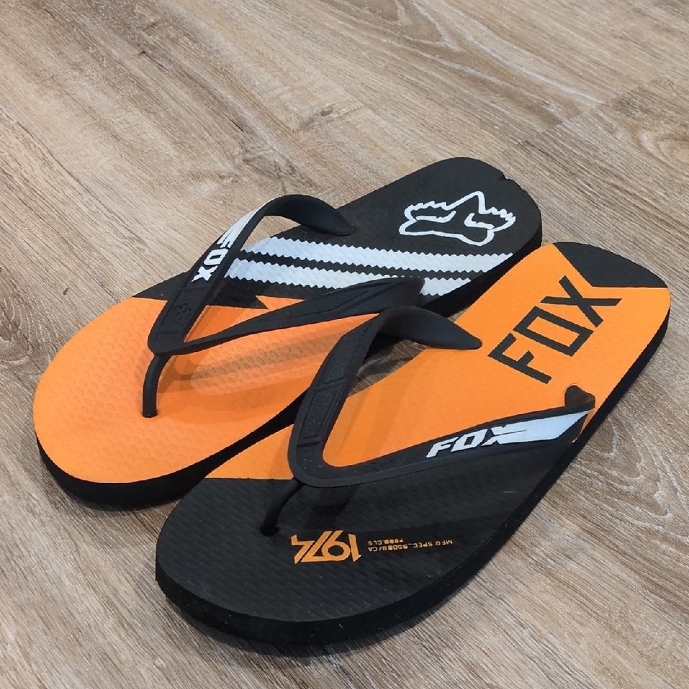 Men's Fox racing Orange and Black 🟠⚫ Flip Flops ✳️Size 11 - 11.5✳️